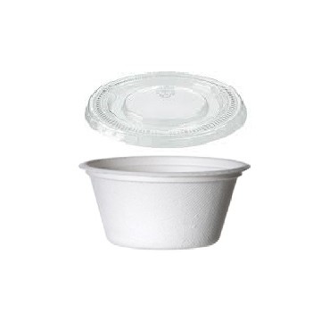 2oz  White Sauce Cup Clear Lid